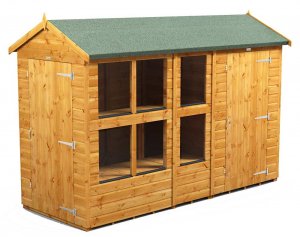 Power 10x4 Apex Combined Potting Shed with 4ft Storage Section